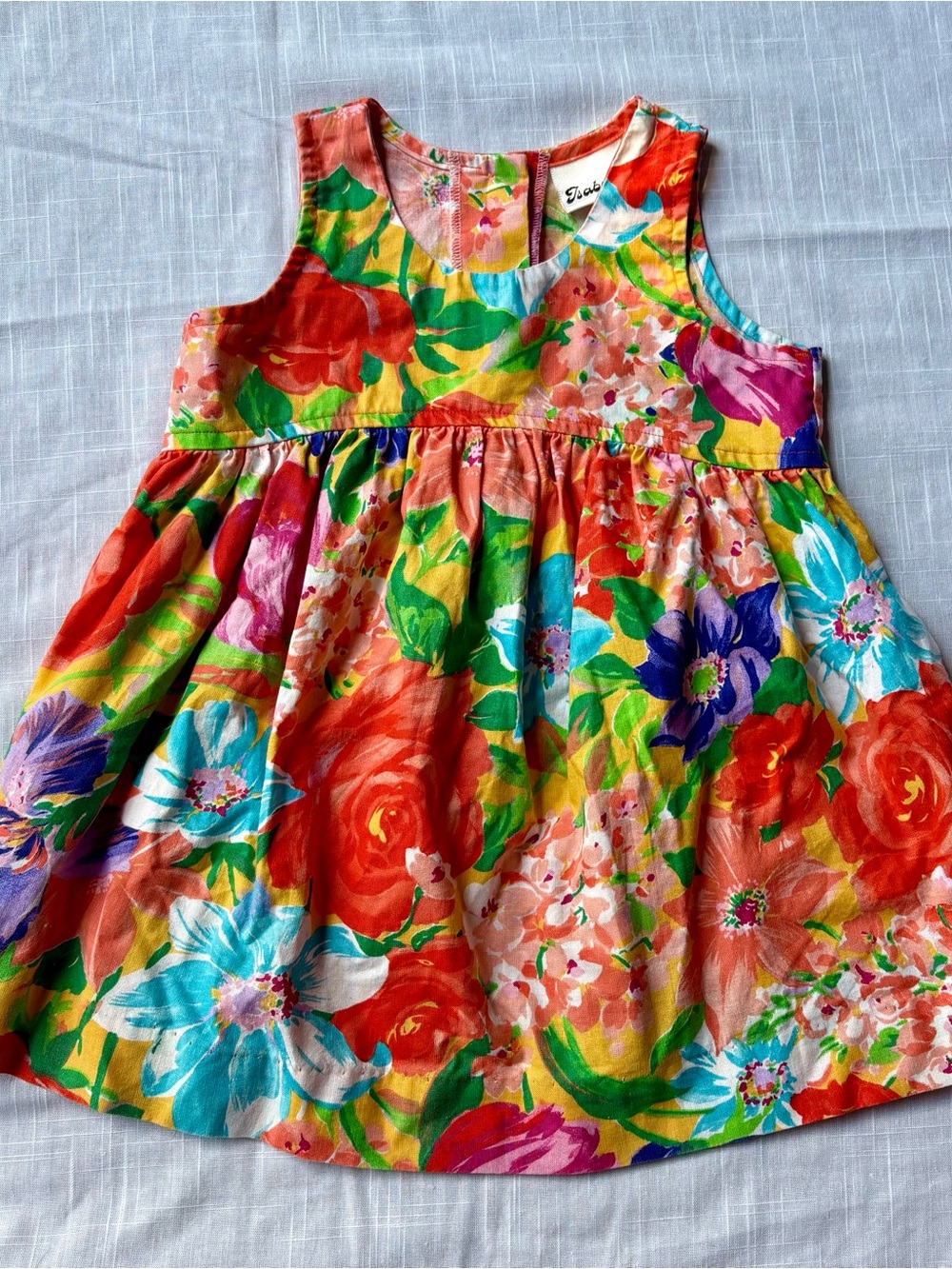 Vintage 90s Painted Floral Dress by Isabella - Best Fits 12-18M